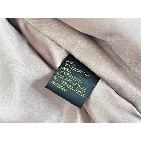 RARE Vintage Y2K Rocawear Rabbit Fur Jacket Coat Authentic Small Rhinestone Zip - Picture 15 of 16